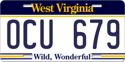 WV license plate OCU679