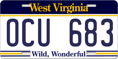 WV license plate OCU683