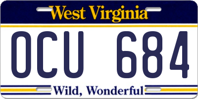WV license plate OCU684