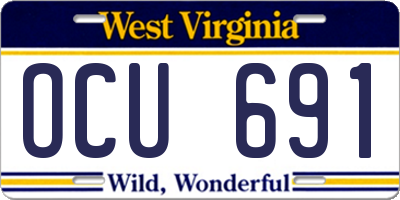 WV license plate OCU691