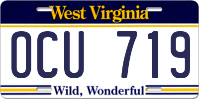 WV license plate OCU719