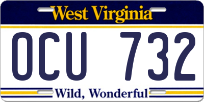 WV license plate OCU732