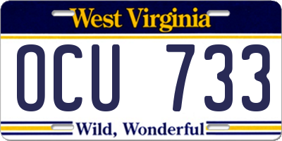 WV license plate OCU733