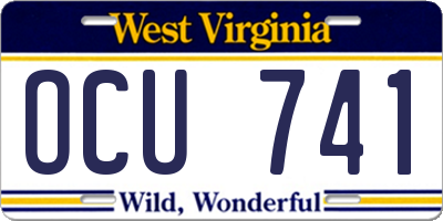 WV license plate OCU741