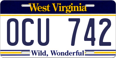 WV license plate OCU742