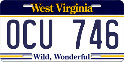 WV license plate OCU746