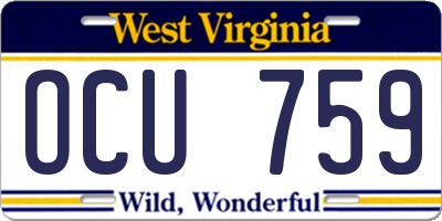 WV license plate OCU759