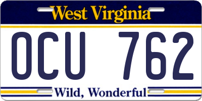 WV license plate OCU762