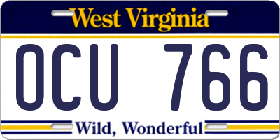 WV license plate OCU766