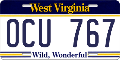 WV license plate OCU767