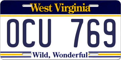 WV license plate OCU769