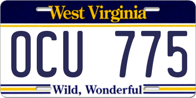 WV license plate OCU775