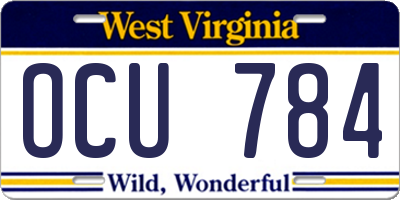 WV license plate OCU784