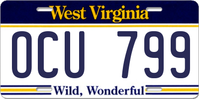 WV license plate OCU799