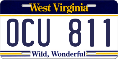 WV license plate OCU811