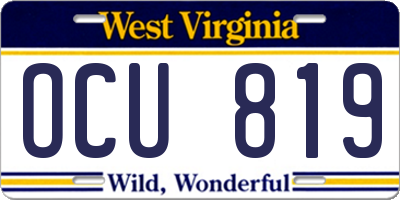 WV license plate OCU819
