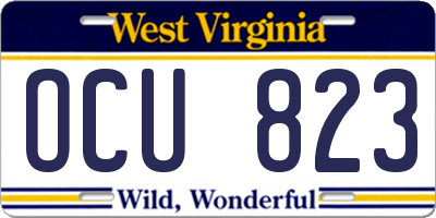 WV license plate OCU823