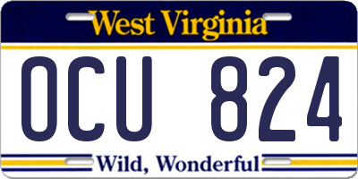 WV license plate OCU824