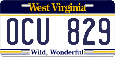 WV license plate OCU829