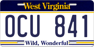 WV license plate OCU841