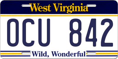 WV license plate OCU842