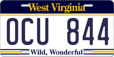 WV license plate OCU844