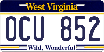 WV license plate OCU852