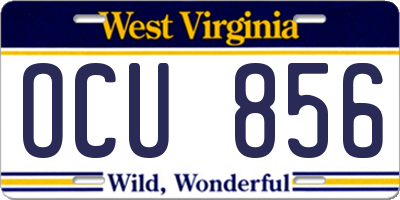 WV license plate OCU856