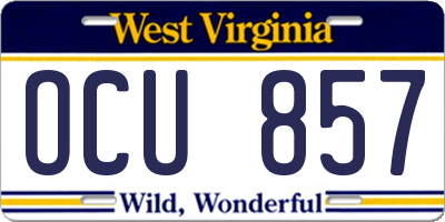 WV license plate OCU857