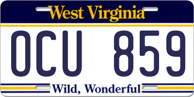 WV license plate OCU859