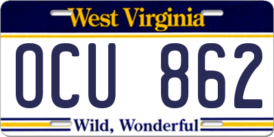 WV license plate OCU862