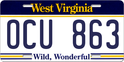 WV license plate OCU863
