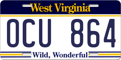WV license plate OCU864
