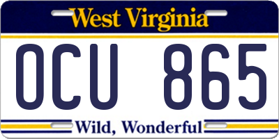 WV license plate OCU865