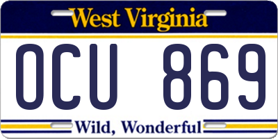 WV license plate OCU869