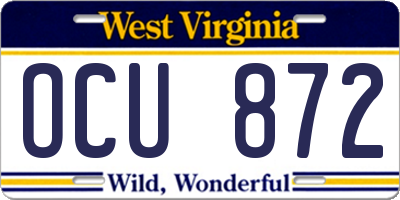 WV license plate OCU872