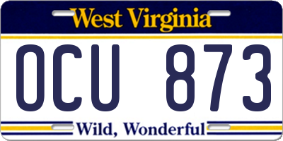 WV license plate OCU873