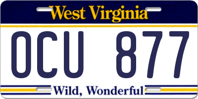 WV license plate OCU877