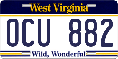 WV license plate OCU882
