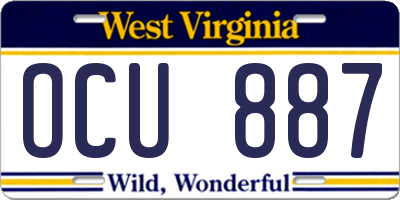 WV license plate OCU887