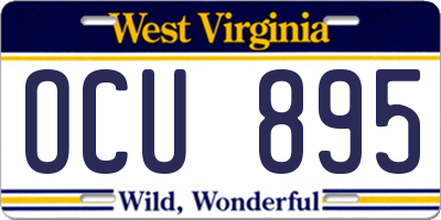 WV license plate OCU895