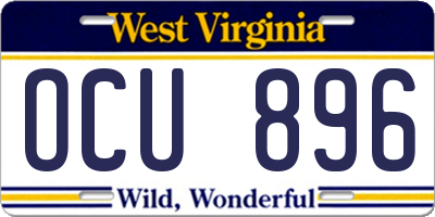 WV license plate OCU896