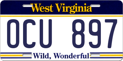 WV license plate OCU897