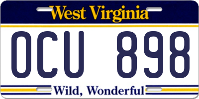 WV license plate OCU898