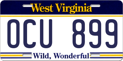 WV license plate OCU899