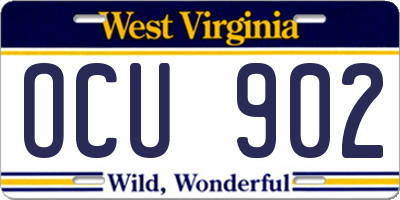 WV license plate OCU902