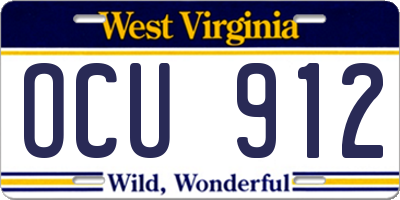 WV license plate OCU912