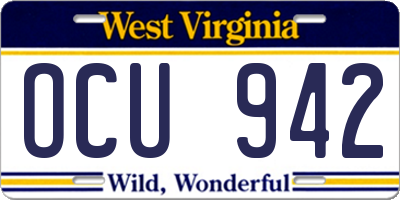 WV license plate OCU942