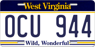 WV license plate OCU944
