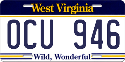 WV license plate OCU946